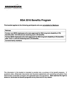 2016 Non-Medicare Retiree Open Enrollment Booklet - bnl