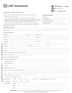 Marine Cargo Insurance Proposal Form