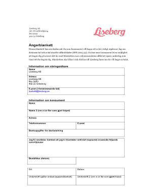 Swedish Consumer Cancellation Form
