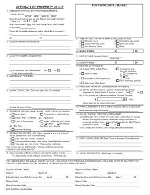 Affidavit of Property Value