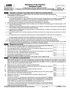 IRS Form 5405 Homebuyer Credit Repayment