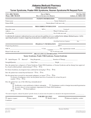 Alabama Medicaid Child Growth Hormone Request Form