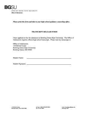 Transcript Release Form