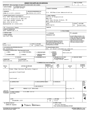 US Federal Purchase Order Form