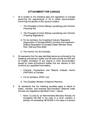Canada Qualified Intermediary Identity Documentation