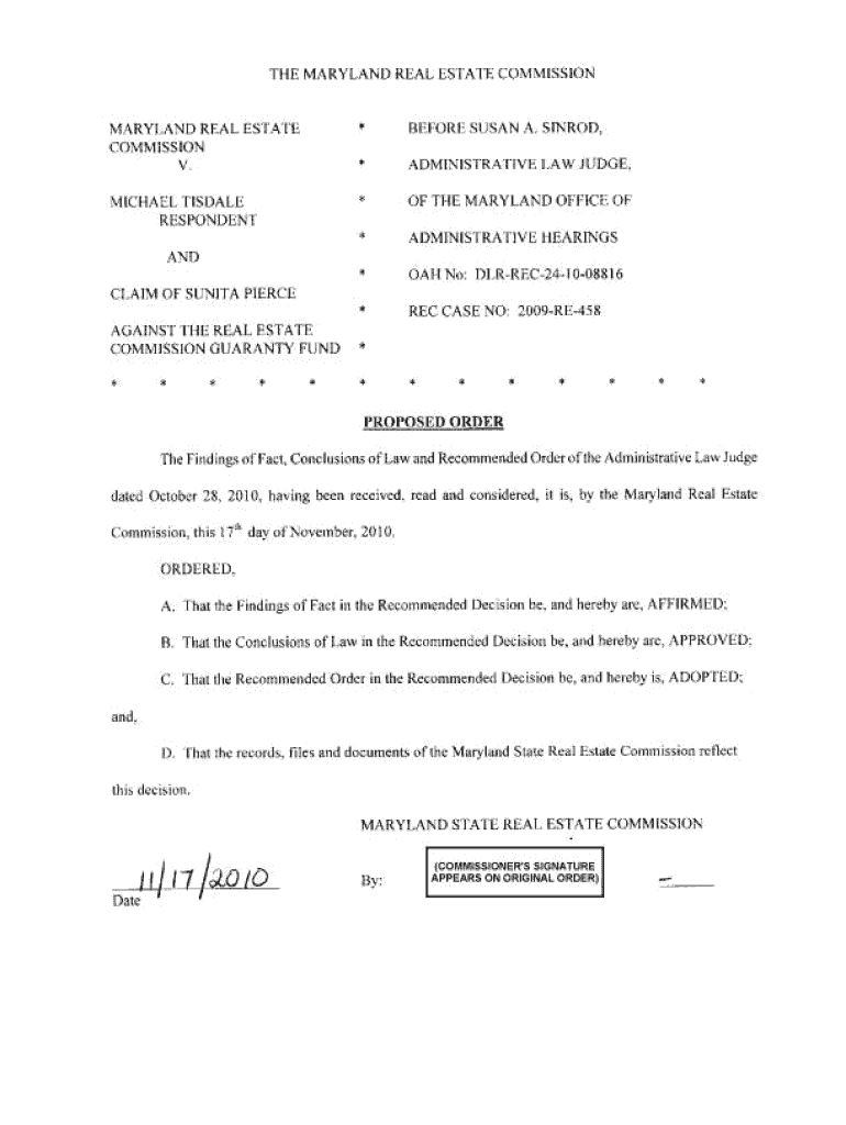 Fillable Online dllr maryland Page 1 Page 2 MARYLAND REAL ESTATE