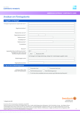 American Express Corporate Card Application Form