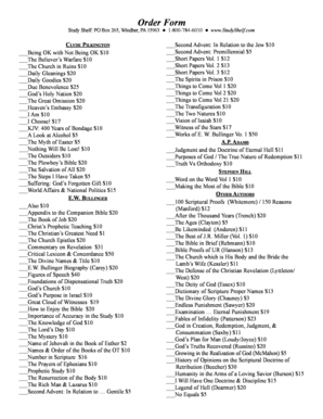 Study Shelf Order Form