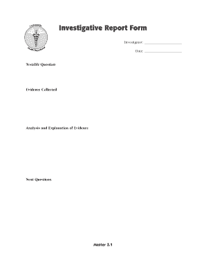 Investigative Report Form