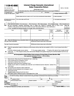 Form 1120-IC-DISC Interest Charge Domestic International Sales Corporation Return