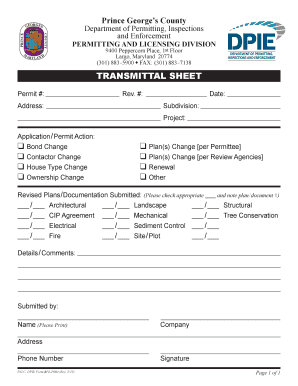 Prince George's County Permit Change Request