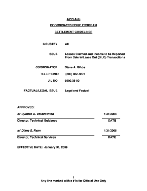 IRS SILO Transaction Guidelines