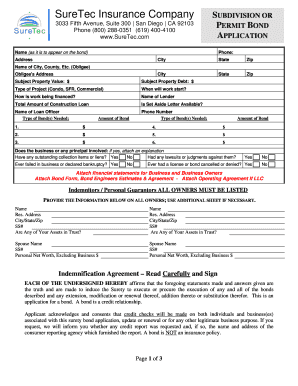 Permit Bond Application