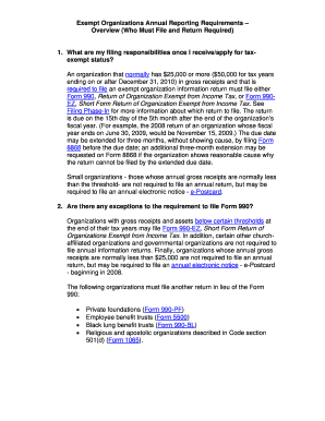 IRS Form 990 Annual Reporting Requirements