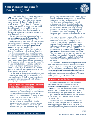 Social Security Retirement Benefit Calculation