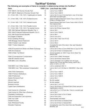 TaxWise® Entries Guide