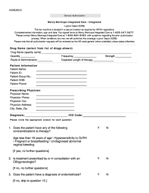 Service Authorization for Lupron Depot