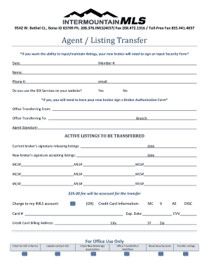 Agent Listing Transfer Form