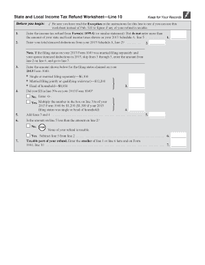 2014 Form 1040 State and Local Income Tax Refund Worksheet