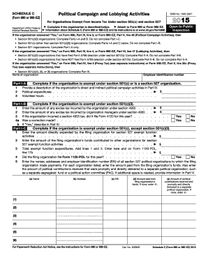 Schedule C Form 990 or 990-EZ
