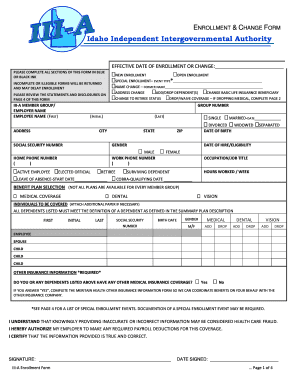 Idaho Independent Intergovernmental Authority Enrollment Form
