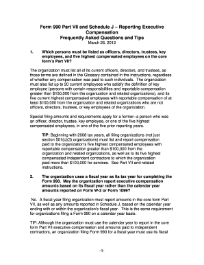 IRS Form 990 Part VII and Schedule J