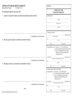 Affidavit for Search Warrant