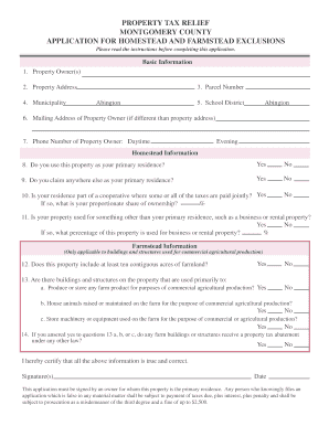 Property Tax Relief Application