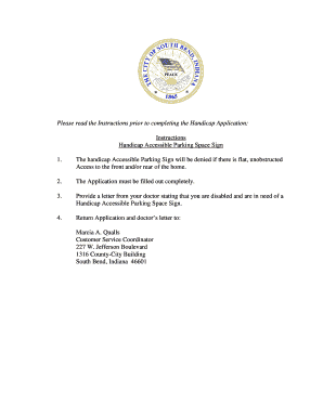 Handicap Accessible Parking Space Application