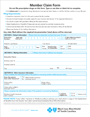 Member Claim Form