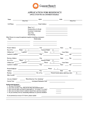 Residential Rental Application Form