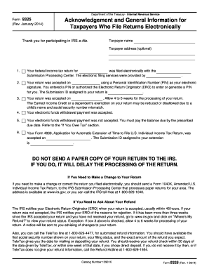 IRS Form 9325 Acknowledgement and General Information