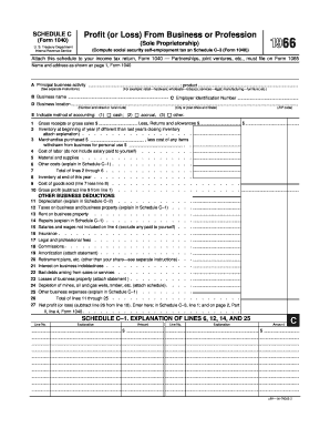 Schedule C Profit or Loss From Business