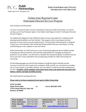 Employer Enrollment Packet for Participant-Directed Services