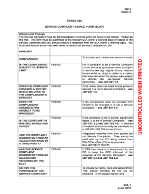 UK Service Complaint Advice Form