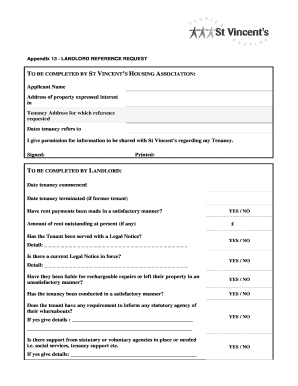 Landlord Reference Request Form