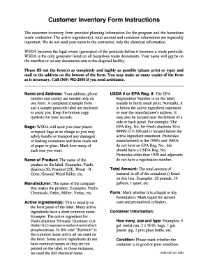 Customer Inventory Form