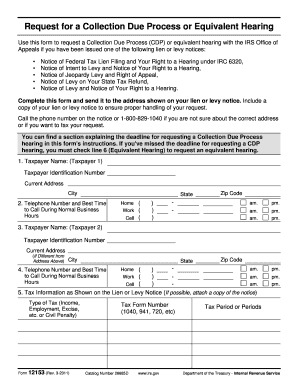 Request for Collection Due Process Hearing