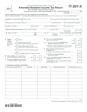 New York State Amended Resident Income Tax Return