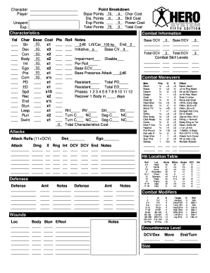 Character Sheet Template