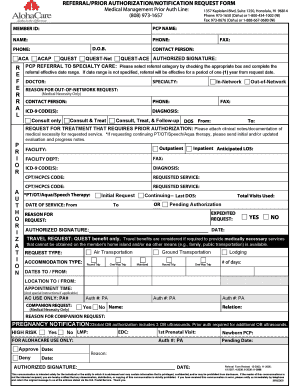 Referral Prior Authorization Request Form