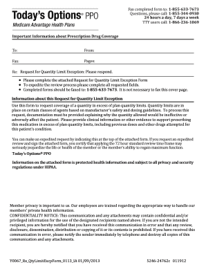 Request for Quantity Limit Exception Form