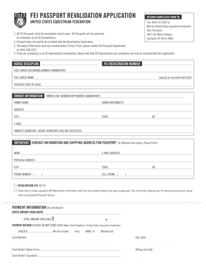 FEI Passport Revalidation Application