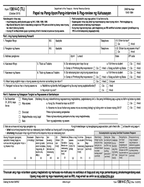 IRS Form 13614-C (TL) Tax Interview and Review
