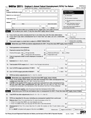 Form 940 2011 Employer's Annual Federal Unemployment Tax Return
