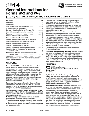 IRS Forms W-2 and W-3 Instructions