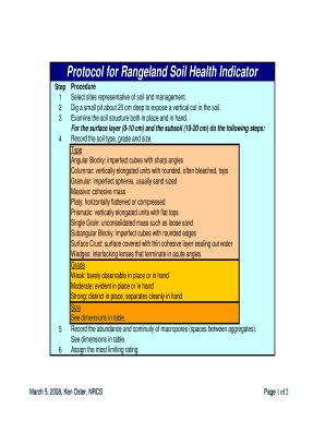 Rangeland Soil Health Indicator Form