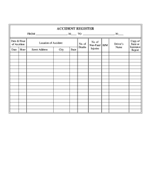 Accident Register Form