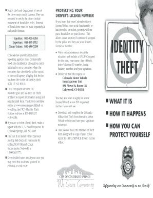 Identity Theft Brochure - Colorado Springs