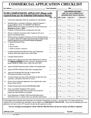 Commercial Application Checklist